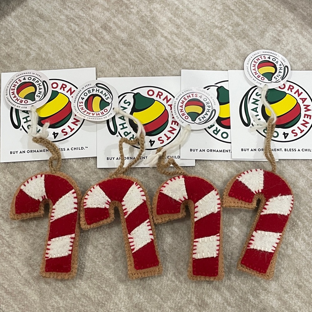Handcrafted Red and White Candy Cane Ornaments